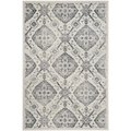 Flowers First 4 x 6 ft. Carnegie Power Loomed Area Rug, Cream & Light Grey - Small Rectangle FL2115282